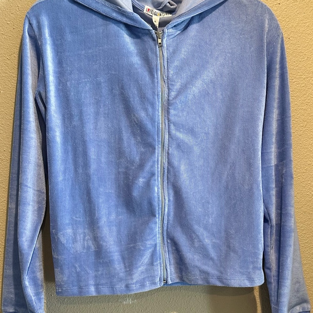 Love Glam Girl Christabel Full Zip Hoodie in Blue
